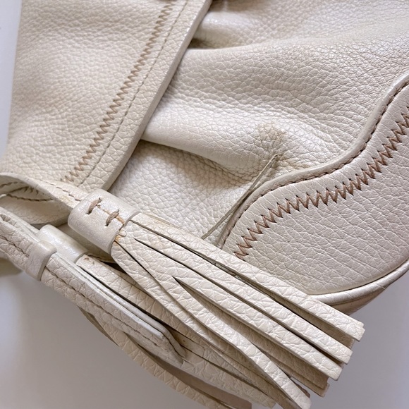 PRADA Shoulder Purse with Taupe Leather Body and Silver Hardware- Vintage - Picture 8 of 9